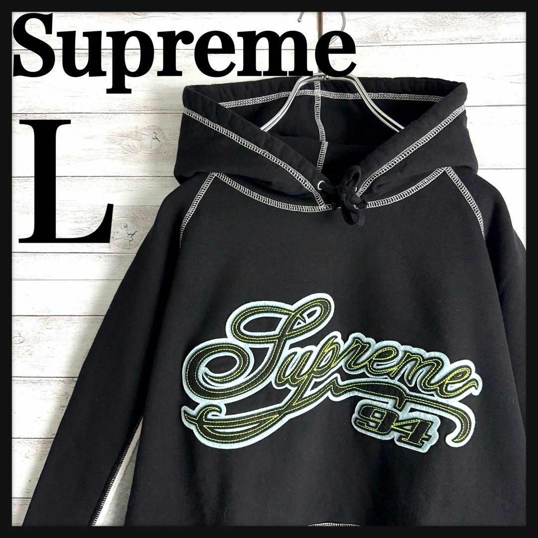 【 美品 】 希少Lサイズ supreme 大人気パーカー