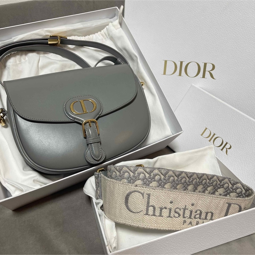 Dior Bobby バッグ　ミディアム　グレー　別売りショルダーストラップ付き