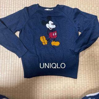 ユニクロ(UNIQLO)のUNIQLOミッキー薄手ニット140(ニット)