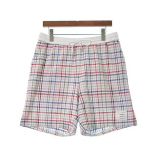 THOM BROWNE ショートパンツ 3(L位) 白x赤x青等(チェック)なし伸縮性