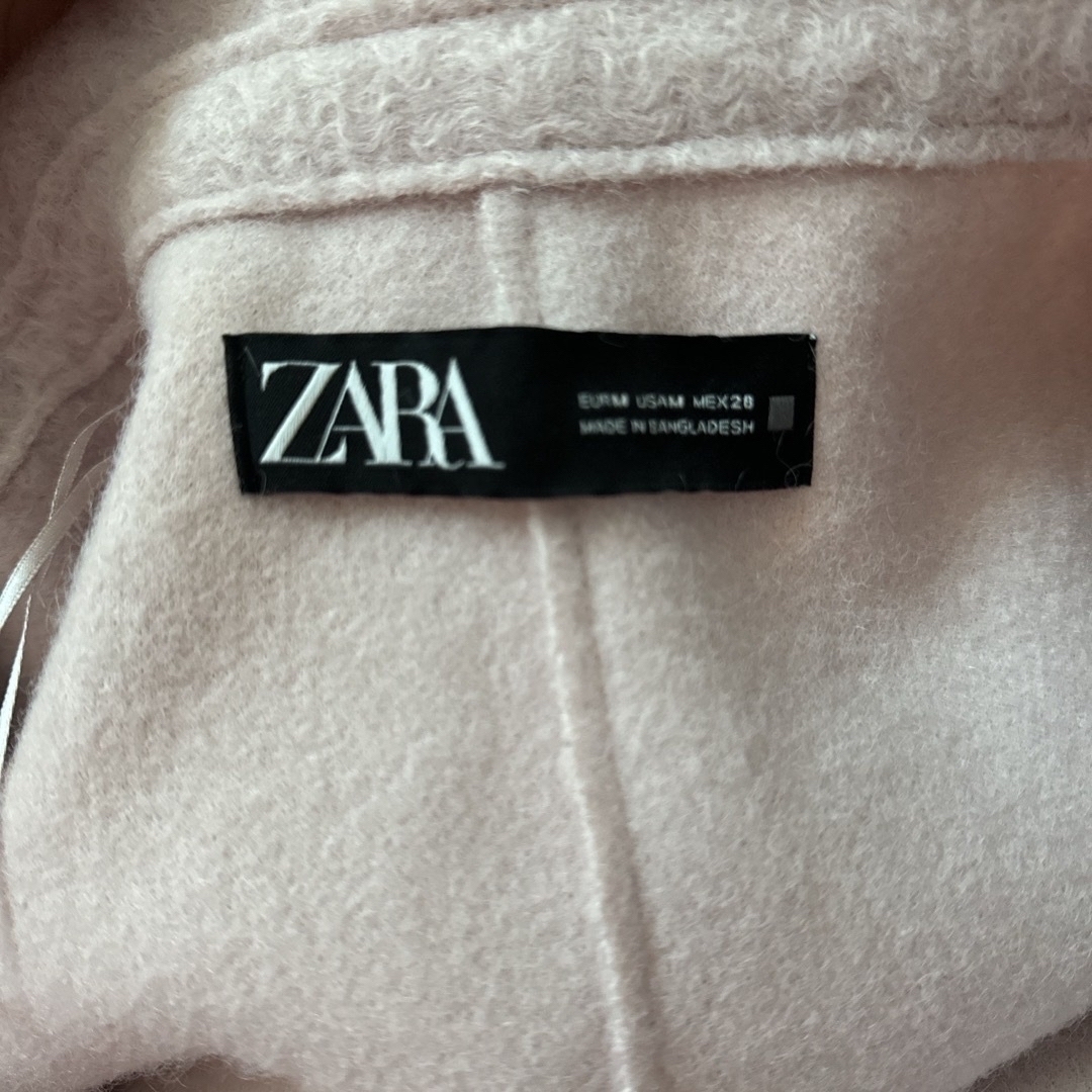ZARA(ザラ)のZARA テクスチャー　コート Mサイズ　ピンク レディースのジャケット/アウター(ロングコート)の商品写真