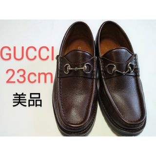 グッチ(Gucci)の「美品」GUCCIホースビットローファー ブラウン✕シルバー(ローファー/革靴)