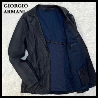 ジョルジオアルマーニ(Giorgio Armani)のジョルジオアルマーニ カーブレザー テーラードジャケット サイズ46 入手困難(レザージャケット)