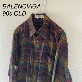 バレンシアガ BALENCIAGA ■ 19SS 【 571444 TEM23 】 タトゥー ロゴ チェック オーバーサイズ 長袖 シャツ w15607