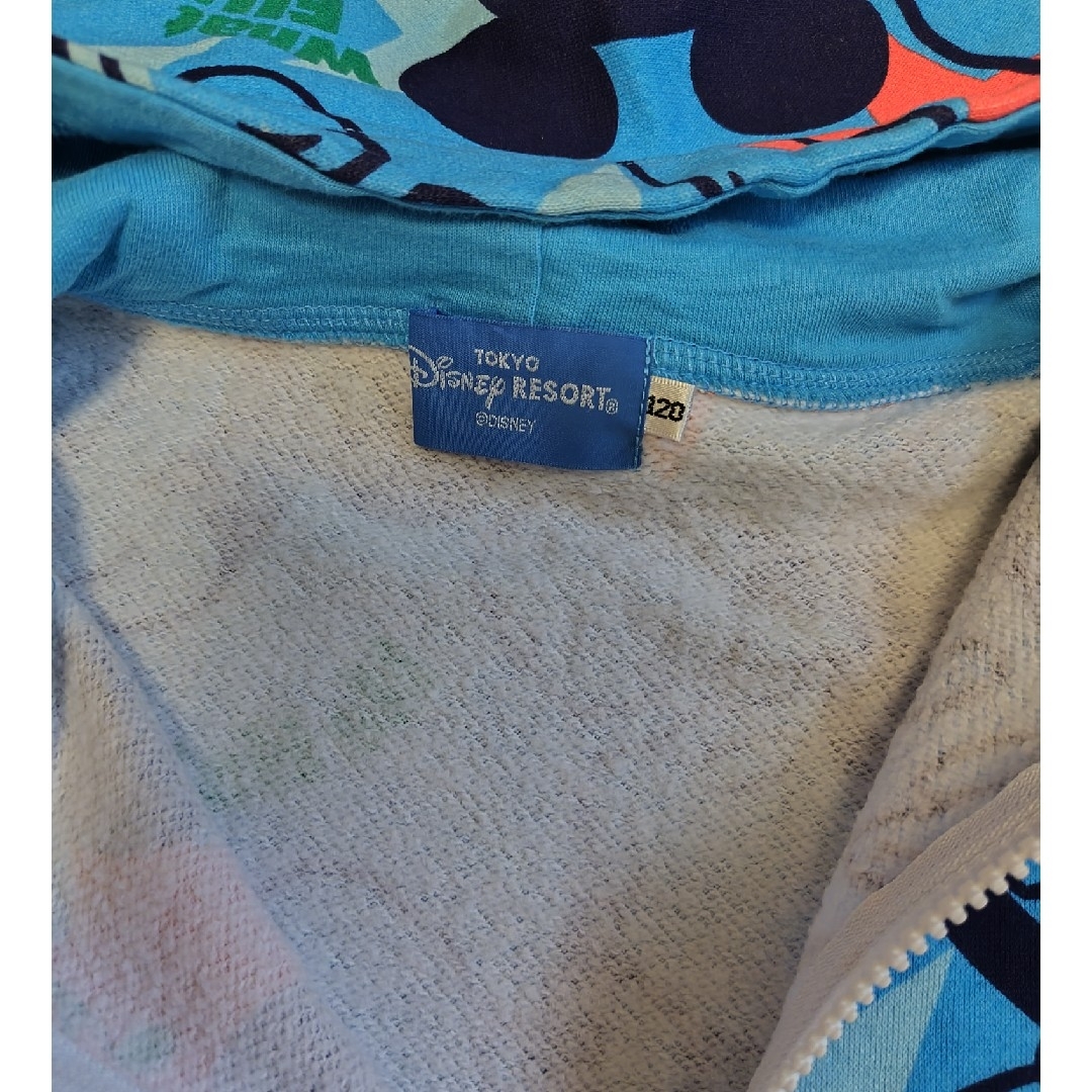 Disney(ディズニー)のtiapan様専用　Disney パーカー 120cm ブルー キッズ/ベビー/マタニティのキッズ服男の子用(90cm~)(ジャケット/上着)の商品写真