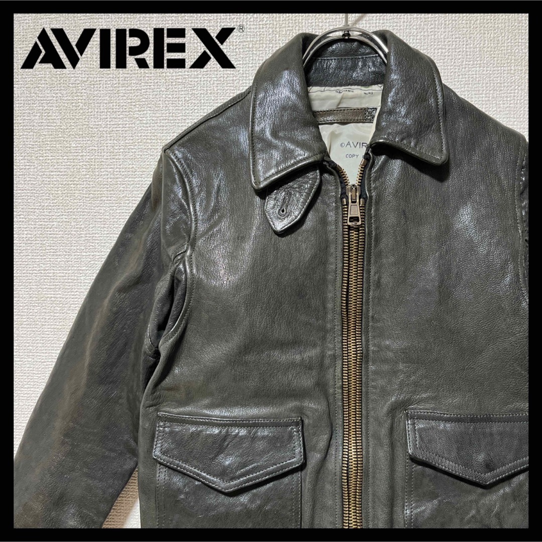 身幅約56AVIREXレザージャケット　美品