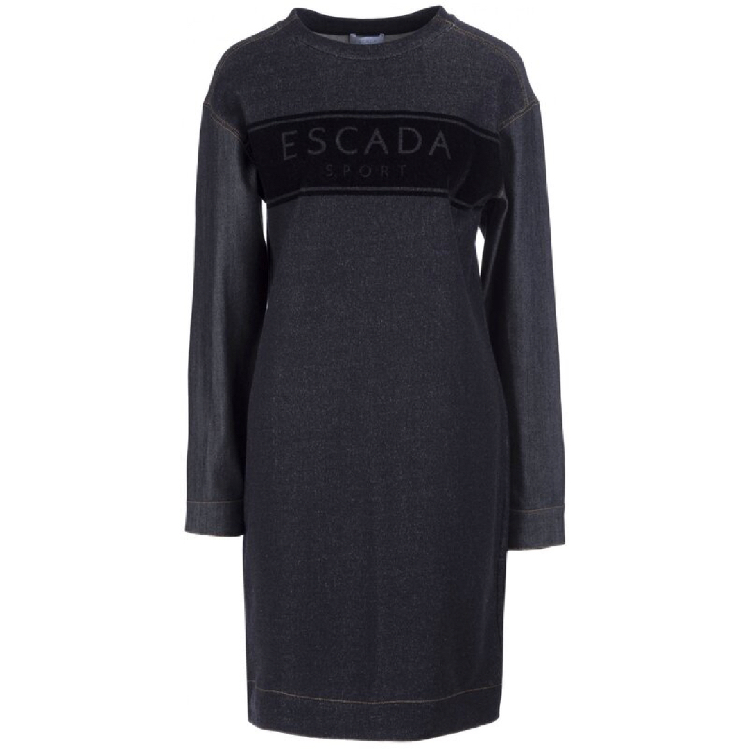 ESCADA(エスカーダ)のESCADA sports エスカーダ ロゴ入り デニムスエットワンピース レディースのワンピース(ひざ丈ワンピース)の商品写真