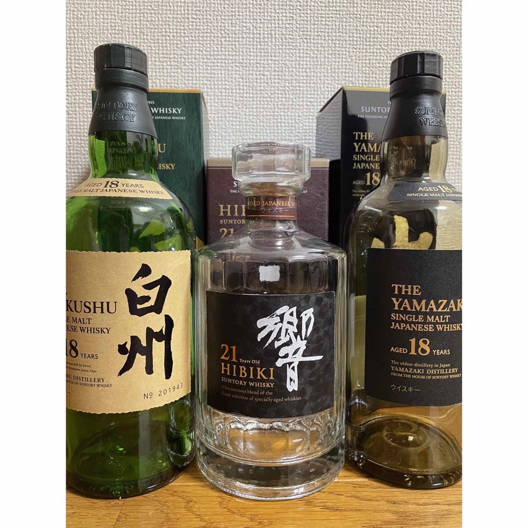 白州18年 空瓶と化粧箱16本セット SUNTORY蒸留所銘柄白州