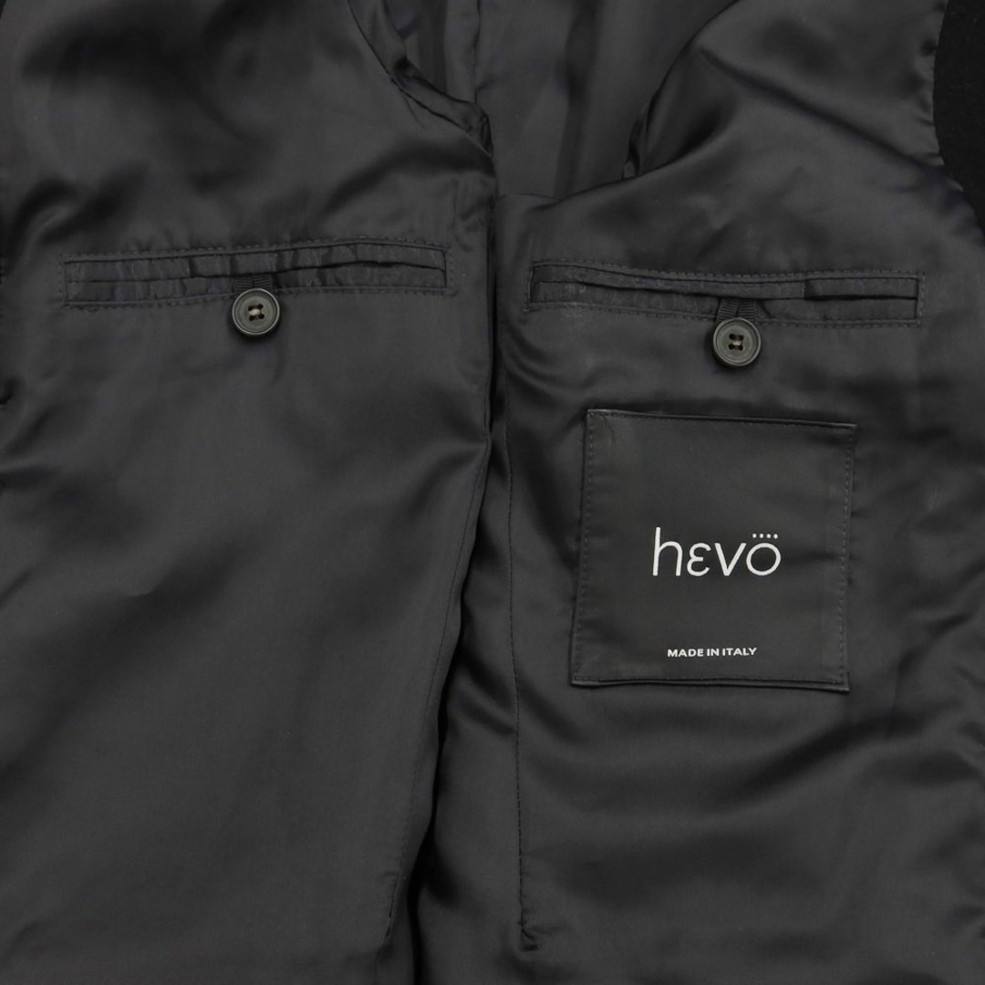 hevo(イーヴォ)の【中古】イーヴォ Hevo ウールポリエステルナイロン ピーコート ブラック【サイズ50】【メンズ】 メンズのジャケット/アウター(ピーコート)の商品写真