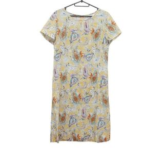 【PINORE】ピノーレ 新品ポートネックＴシャツ ９号 Ｍ ブルー 麻100%