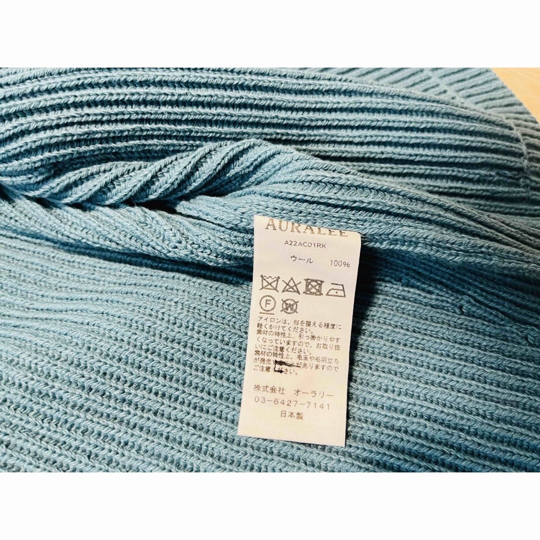 AURALEE(オーラリー)の【新品未使用】AURALEE リブウール カーディガン ブルー サイズ 3 メンズのトップス(カーディガン)の商品写真