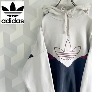 アディダス(adidas)の【アディダス】サイズL刺繍ロゴ ハーフジップ スウェットパーカー adidas(パーカー)