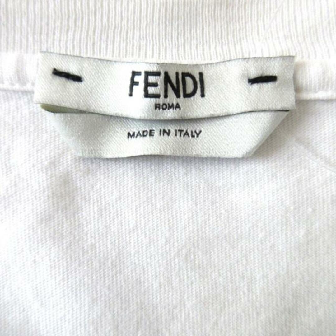 美品 フェンディ CNY FFサイドライン ベロア 半袖Tシャツ メンズ 黒 ボルドー S トップス カットソー FENDI