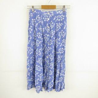 タルボット(TALBOTS)のタルボット TALBOTS スカート ミディ丈 フレア 花柄 紫 4P(ロングスカート)