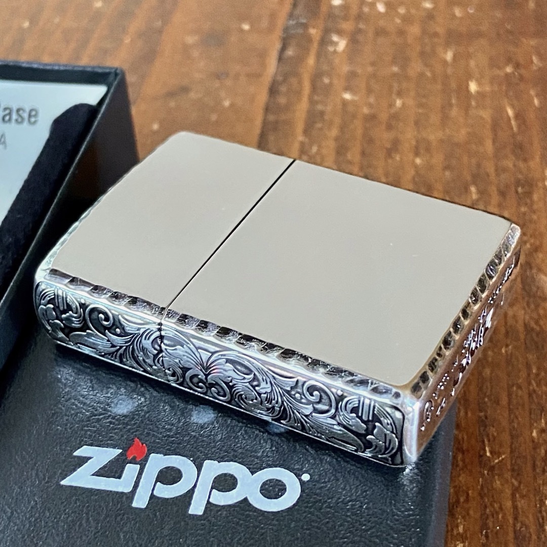 新品 Zippo アーマー 3面 アラベスク 銀メッキいぶし ジッポー