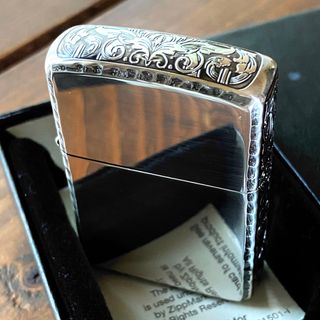 ジッポー(ZIPPO)の新品 Zippo アーマー 3面 アラベスク 銀メッキいぶし ジッポー(タバコグッズ)