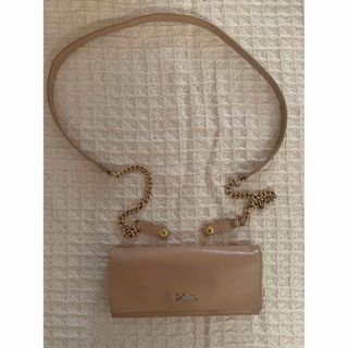 ロンシャン(LONGCHAMP)の美品　LONGCHAMP ロンシャン　お財布ショルダーバック　ベージュ(財布)