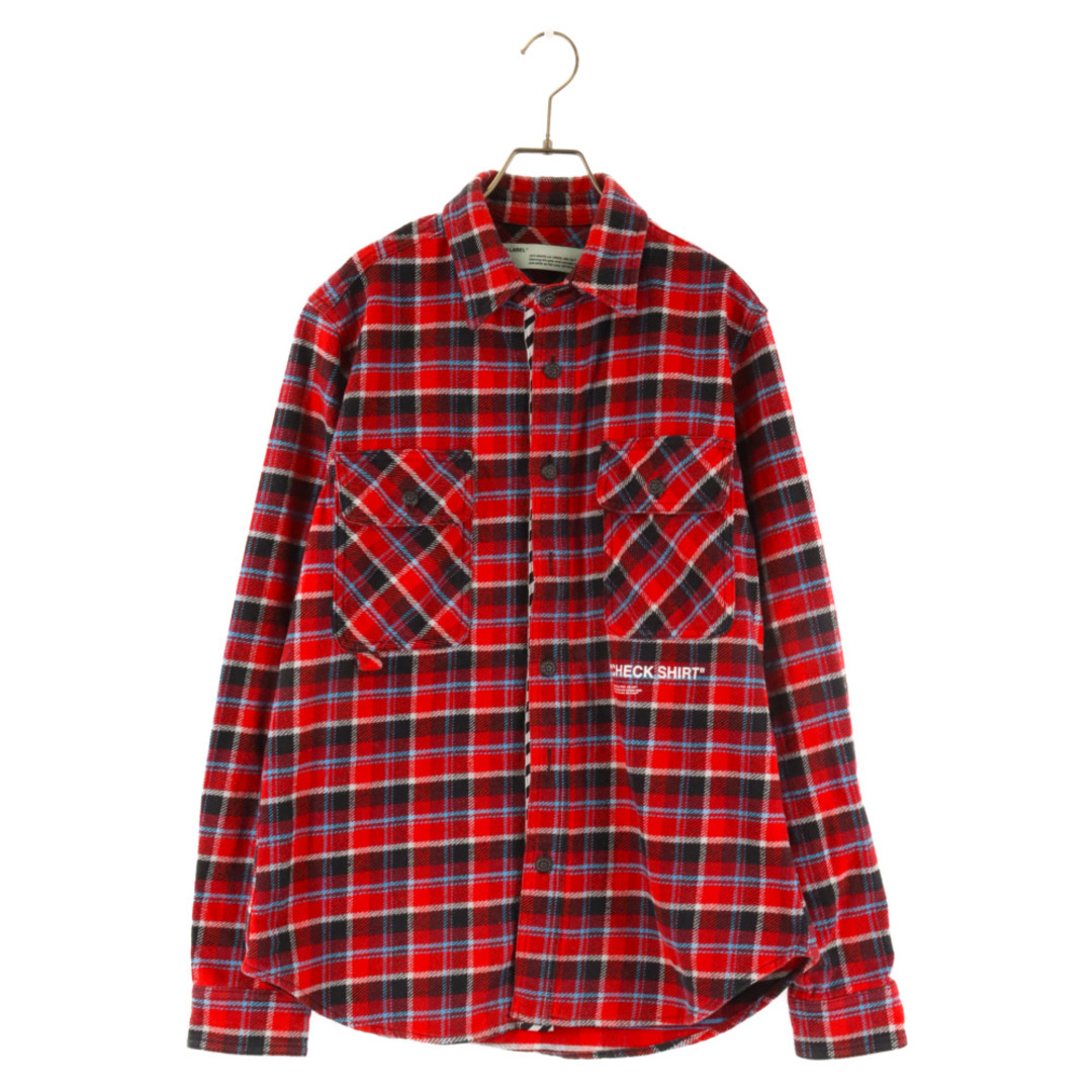OFF-WHITE オフホワイト 18AW Checked flannel long sleeve shirt チェックフランネル長袖シャツ レッド OMGA060F18A27015