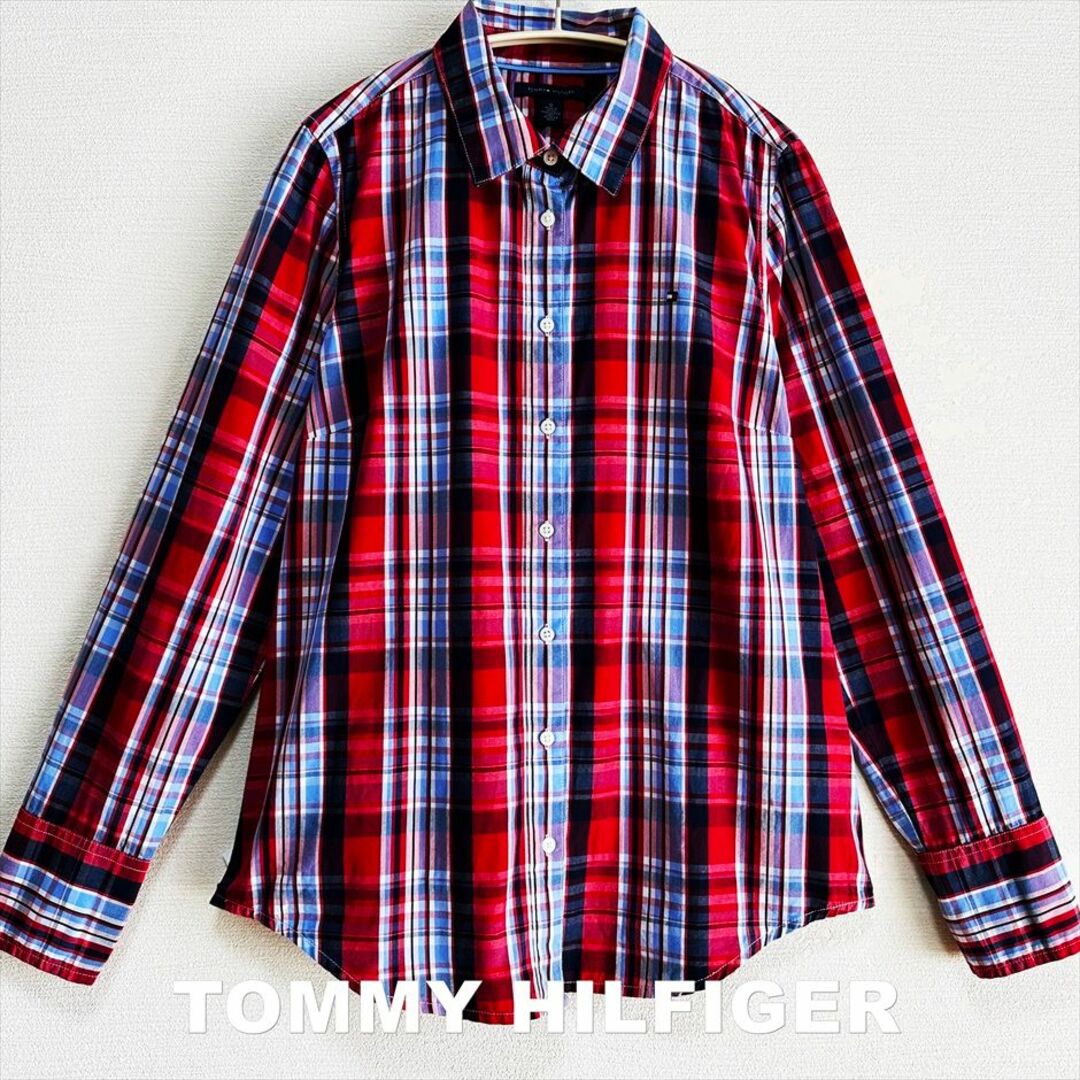 TOMMY HILFIGER(トミーヒルフィガー)の【TOMMY HILFIGER】トミーヒルフィガー 刺繍フラッグロゴ シャツ レディースのトップス(シャツ/ブラウス(長袖/七分))の商品写真