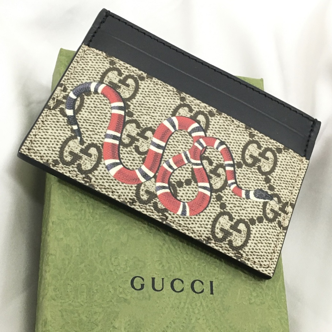 Gucci(グッチ)のGUCCI グッチ GGスプリーム キングスネーク カードケース 451277【6822-004】 メンズのファッション小物(名刺入れ/定期入れ)の商品写真