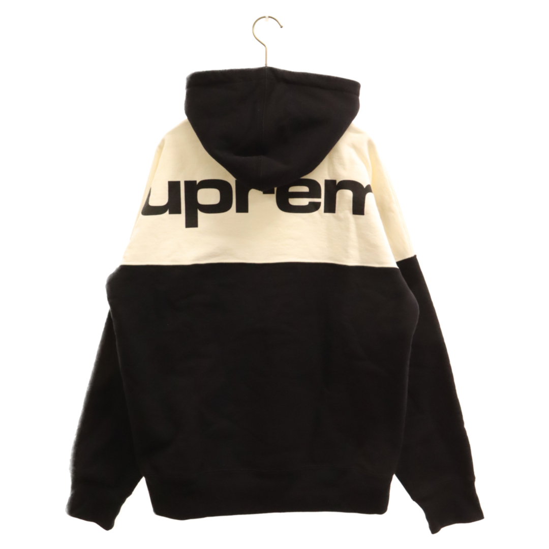 60センチ肩幅SUPREME シュプリーム 17AW Blocked Hooded Sweatshirt ブロックロゴプルオーバーパーカー フーディー ブラック/ホワイト