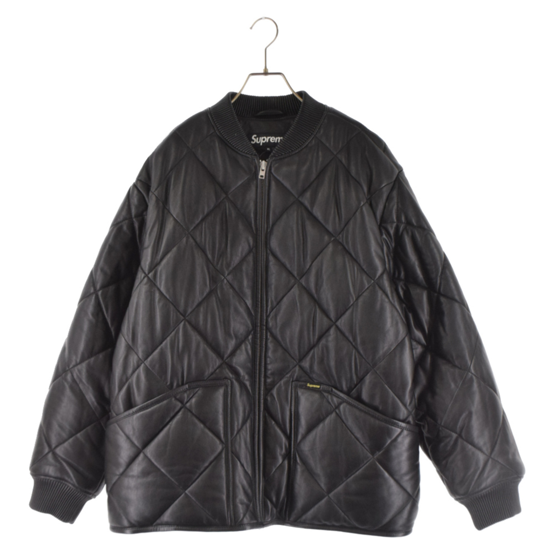 Supreme(シュプリーム)のSUPREME シュプリーム 22AW Quilted Leather Work Jacket キルティング レザー ワーク ジャケット ブラック メンズのジャケット/アウター(フライトジャケット)の商品写真