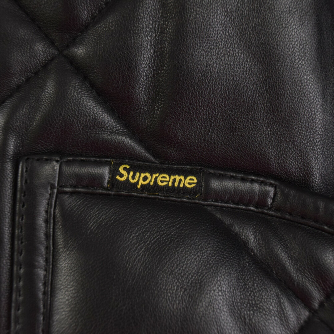 Supreme(シュプリーム)のSUPREME シュプリーム 22AW Quilted Leather Work Jacket キルティング レザー ワーク ジャケット ブラック メンズのジャケット/アウター(フライトジャケット)の商品写真