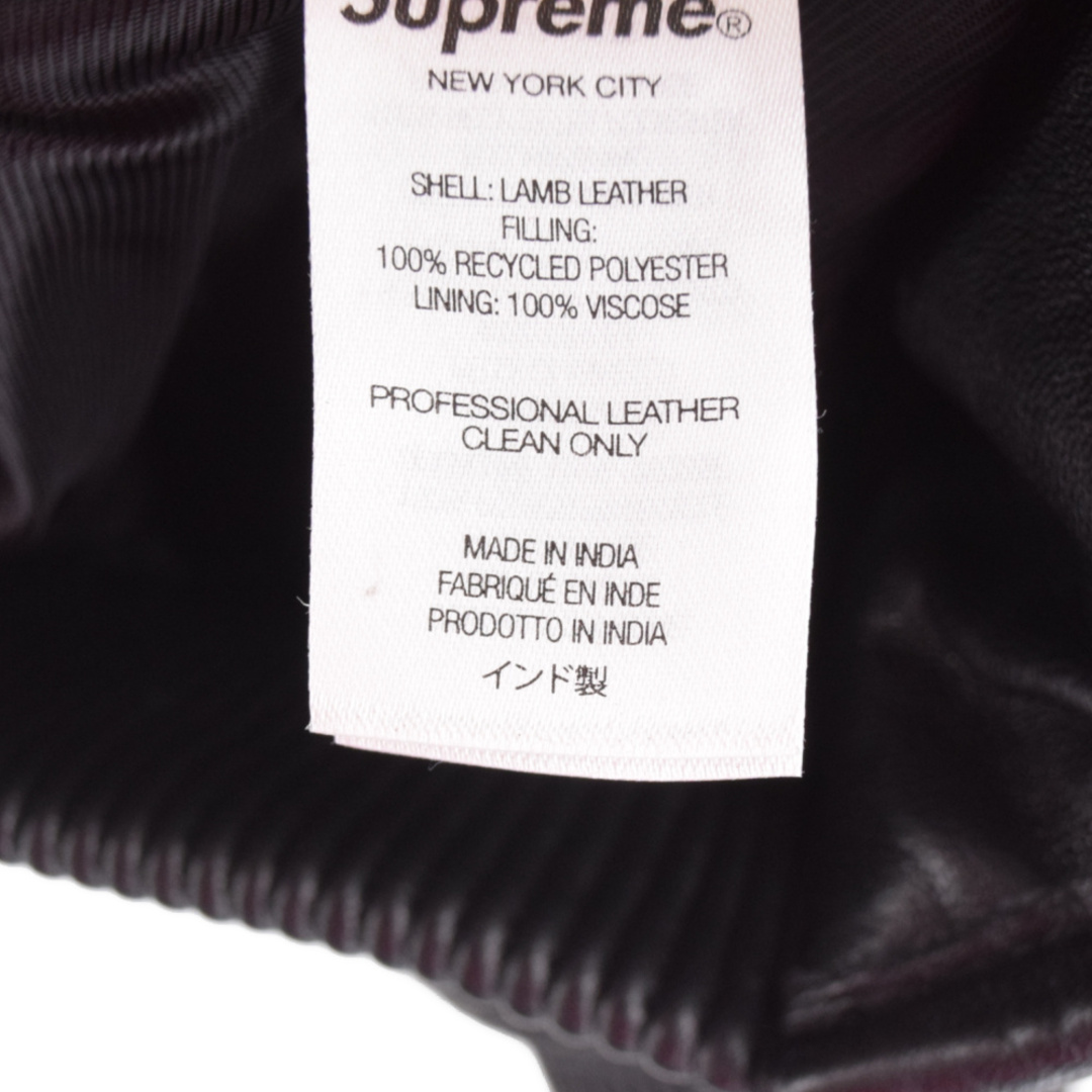 Supreme(シュプリーム)のSUPREME シュプリーム 22AW Quilted Leather Work Jacket キルティング レザー ワーク ジャケット ブラック メンズのジャケット/アウター(フライトジャケット)の商品写真