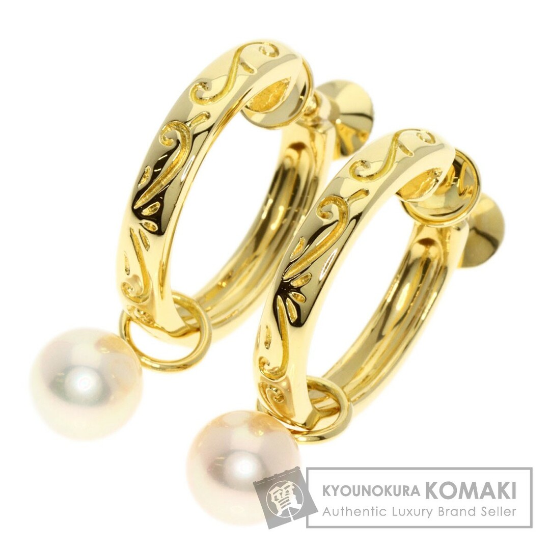 MIKIMOTO アコヤパール 真珠 フープ イヤリング K18YG レディースK18YGサイズ