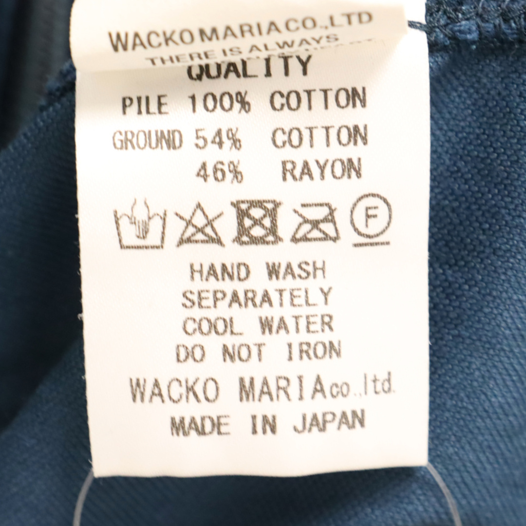 WACKO MARIA ワコマリア 23SS VELVET JACKET ベルベットジャケット ロゴ刺繍ベロア素材トラックジャケット ネイビー 23SS-WMO-TJ10