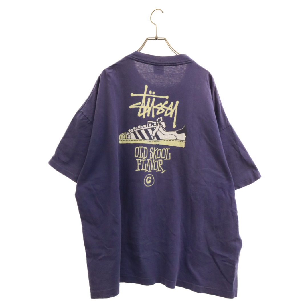 STUSSY ステューシー 80S VINTAGE OLD SKOOL FLAVOR ヴィンテージ 黒タグ プリント 半袖Tシャツ ネイビー