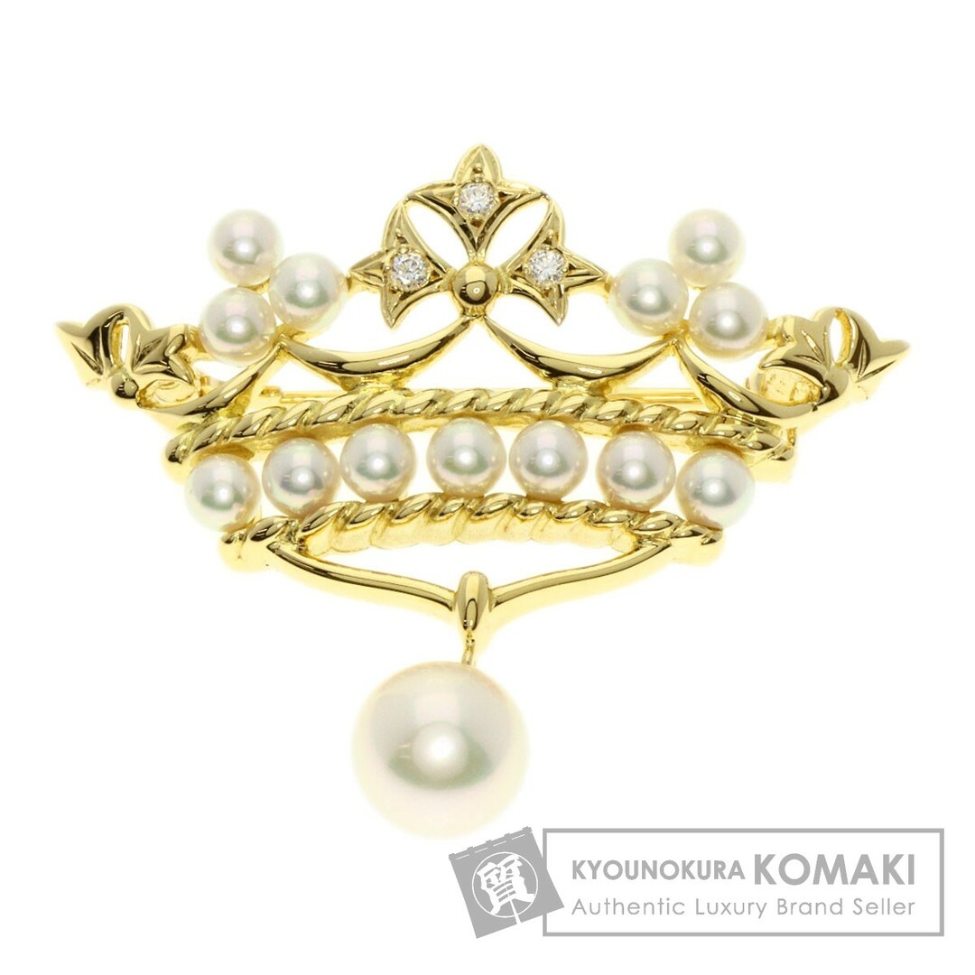 MIKIMOTO パール 真珠 ダイヤモンド ブローチ K18YG レディース | フリマアプリ ラクマ