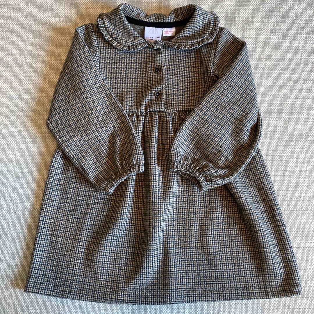 ZARA KIDS(ザラキッズ)のZARAKIDS チェック起毛ワンピース　98cm キッズ/ベビー/マタニティのキッズ服女の子用(90cm~)(ワンピース)の商品写真