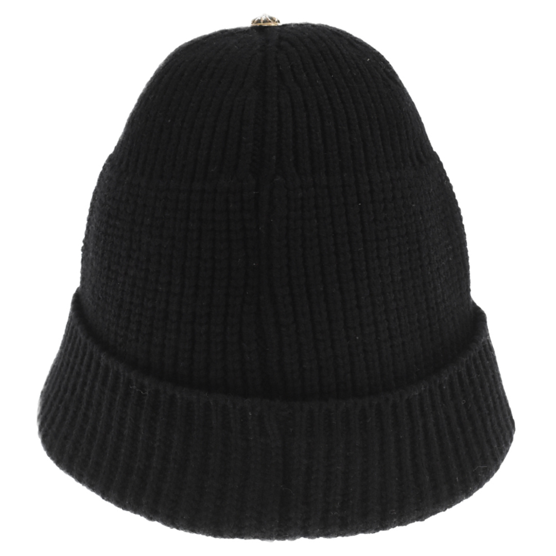 CHROME HEARTS クロムハーツ Cashmere Cemetery Cross Beanie カシミヤセメタリークロス ビーニー ニットキャップ ニット帽 レザークロスパッチ クロスボールボタン ブラック