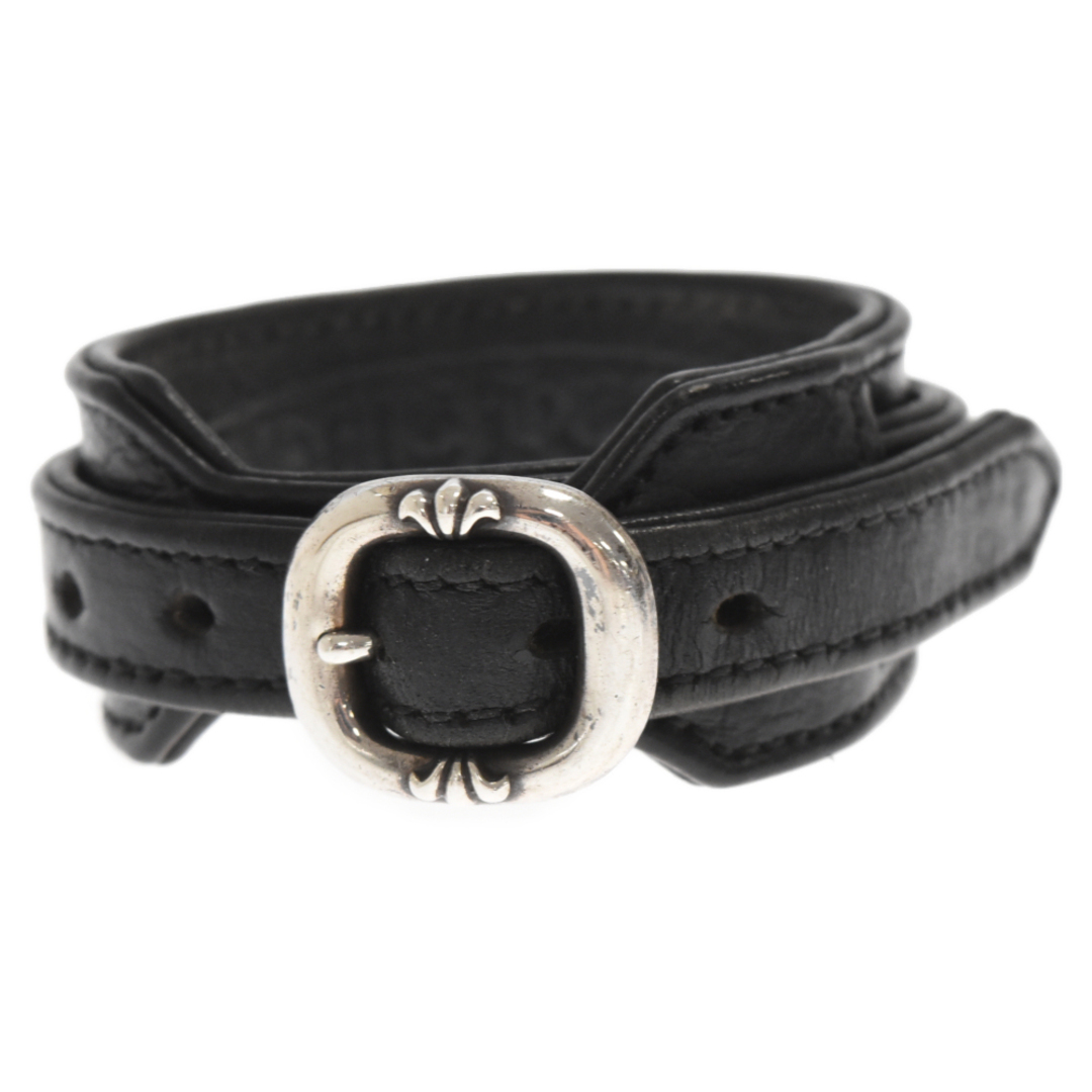 CHROME HEARTS クロムハーツ RR TINY BUCKLE/ロックンロール タイニーレザーブレスレット シルバー