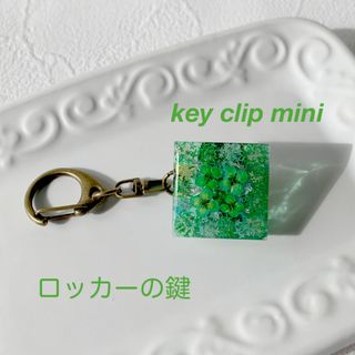 R85 キークリップミニ　ハンドメイド　ドライフラワー　レジン(キーホルダー/ストラップ)