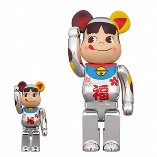 メディコムトイ(MEDICOM TOY)のBE@RBRICK 招き猫 ペコちゃん 福 銀メッキ 100% & 400%(その他)