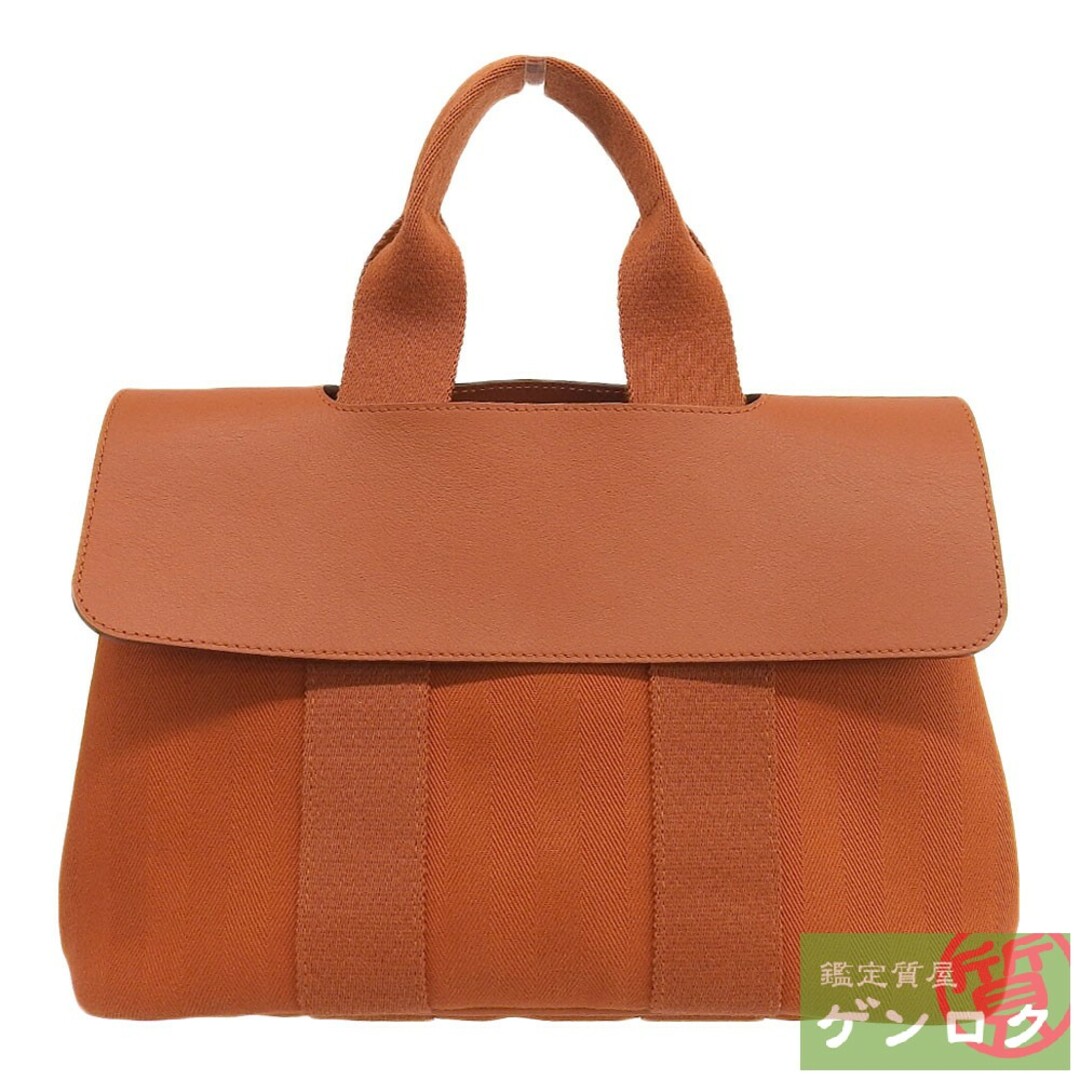 HERMES エルメス ヴァルパライソ ハンドバッグ オレンジ系 キャンバス レザー レディース【質屋】のサムネイル