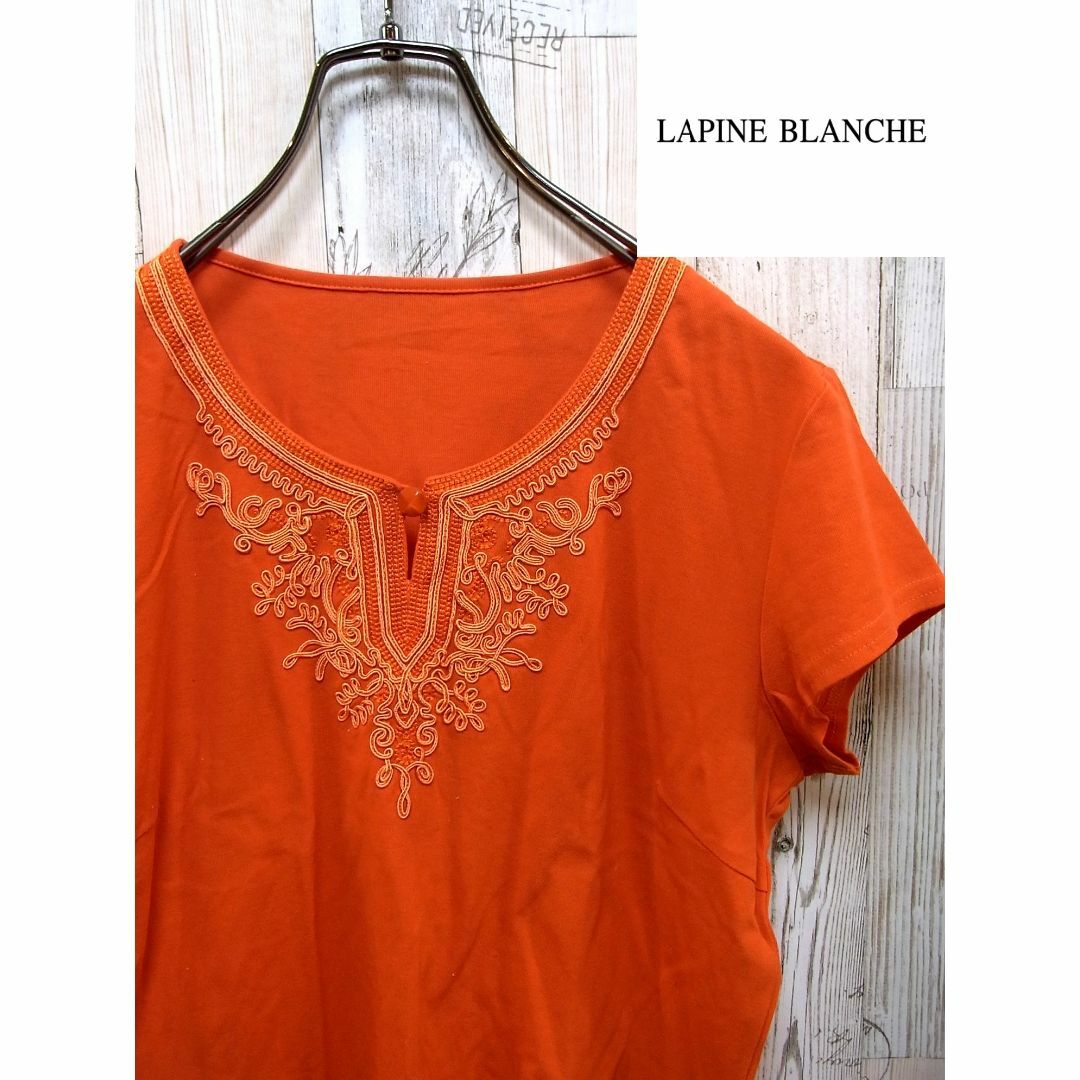 LAPINE BLANCHE(ラピーヌブランシュ)のラピーヌ ブランシュ LAPINE BLANCHE  M オレンジ 半袖Tシャツ レディースのトップス(Tシャツ(半袖/袖なし))の商品写真