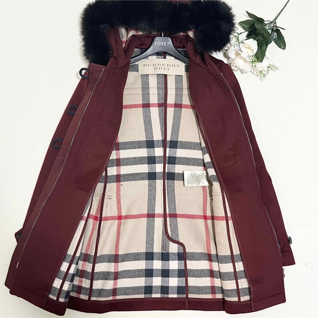 【美品】BURBERRY BRIT 2wayダッフルコート フォックスファー