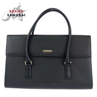 バーバリー(BURBERRY)のBURBERRY バーバリー サフィアーノ ブラック 黒 シルバー金具 PVC ハンドバッグ トートバッグ レディース 404011 【中古】(ハンドバッグ)