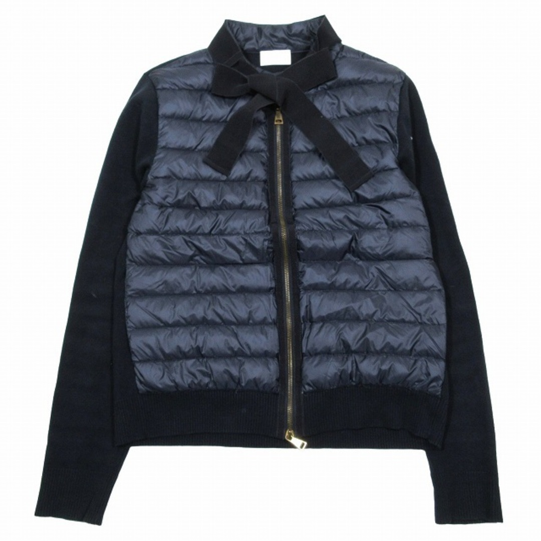 モンクレール MONCLER ダウン カーディガン ジャケット M ネイビー62cm着丈