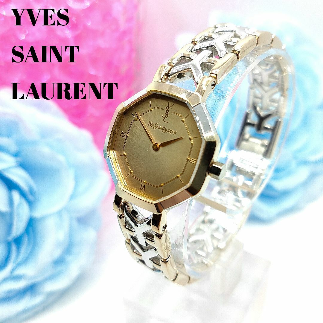 【電池交換済】Yves Saint Laurent  腕時計 コンビ YSL