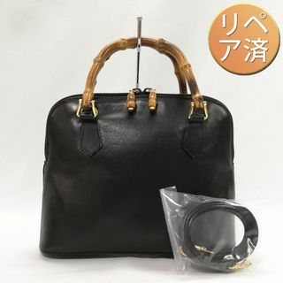 122【極美品】グッチ　刻印ロゴプレート　ブラック　レザー　ワンショルダーバッグ