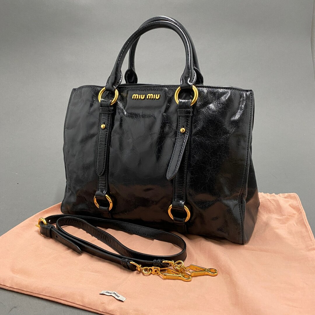 安い直販店 A1k14 miu miu ミュウミュウ 2WAY クラックレザー