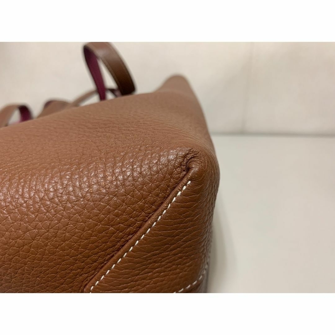 Hermes(エルメス)のエルメス リバーシブルトートバッグ ドゥブルセンス45 赤紫×茶 レディースのバッグ(トートバッグ)の商品写真