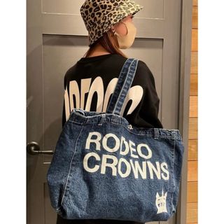 ロデオクラウンズワイドボウル(RODEO CROWNS WIDE BOWL)のロデオ ★LOGO SP DENIM TOTE（ブルー）(トートバッグ)