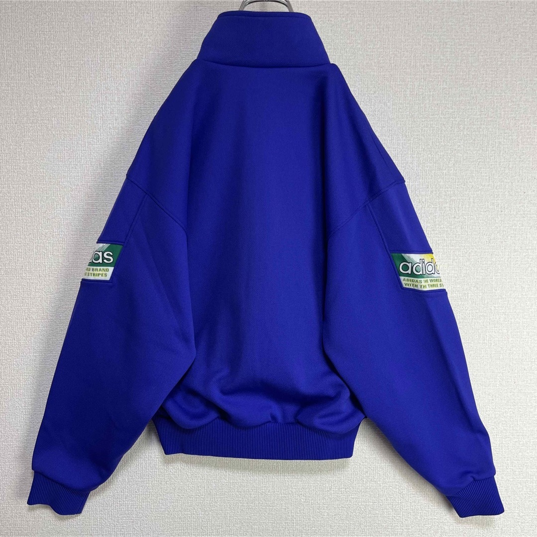 adidas アディダス　90s トラックジャケット　刺繍ロゴ　ブルー　水色