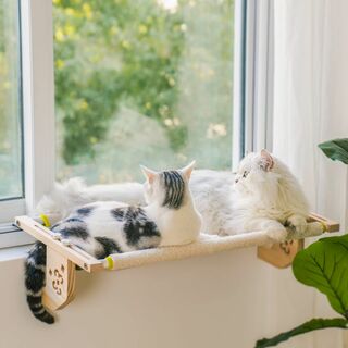 MEWOOFUN 猫ベッド 窓用 ハンモック 木製 WP073 木製と金属製フレ(猫)