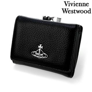 箱付き⭐︎Vivienne Westwood上質レザー三つ折り財布⭐︎正規品⭐︎黒色